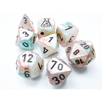 CHX 30056 Lustrous Sea Shell/black Luminary Polyhedral 7-Dice Set (with bonus die)