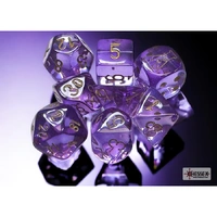 CHX 30059 Translucent Lavender/gold Polyhedral 7-Dice Set (with bonus die)