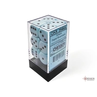 CHX 25666 Opaque 16mm d6 Pastel Blue/black Dice Block (12 dice)