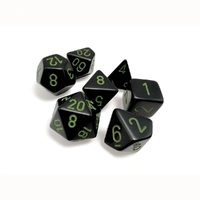CHX 25458 Opaque Polyhedral Black/green 7-Die Set