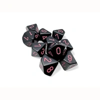 CHX 25248 Opaque Black/pink Set of Ten d10s