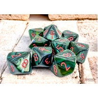 CHX 29025 Scarab Jade/red Ankh D10 (10 set)