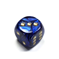CHX DC3006 Scarab Royal Blue/gold 30mm d6 dice w/pips