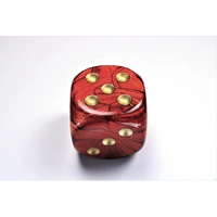 CHX DC5004 Scarab Scarlet/gold 50mm d6 dice w/pips