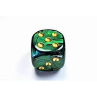 CHX DC5005 Scarab Jade/gold 50mm d6 dice w/pips