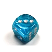 CHX DC5055 Cirrus Aqua/silver 50mm d6 dice w/pips