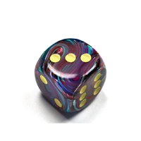 CHX DF3050 Festive Mosaic/yellow 30mm d6 dice w/pips