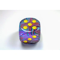 CHX DF5050 Festive Mosaic/yellow 50mm d6 dice w/pips