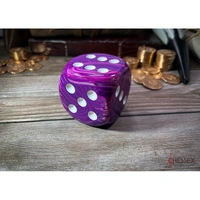 CHX DF5057 Festive Violet/white 50mm d6 dice w/pips
