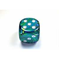 CHX DF5065 Festive Green/silver 50mm d6 dice w/pips