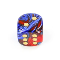 CHX DG2029 Gemini Blue-Red/gold 20mm d6 dice w/pips