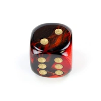 CHX DG2033 Gemini Black-Red/gold 20mm d6 dice w/pips