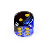 CHX DG2035 Gemini Black-Blue/gold 20mm d6 dice w/pips