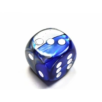 CHX DG3023 Gemini Blue-Steel/white 30mm d6 dice w/pips
