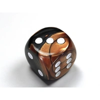 CHX DG3027 Gemini Black-Copper/white 30mm d6 dice w/pips