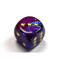 CHX DG3028 Gemini Blue-Purple/gold 30mm d6 dice w/pips