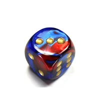 CHX DG3029 Gemini Blue-Red w/gold 30mm d6 dice w/pips