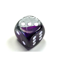 CHX DG3032 Gemini Purple-Steel/white 30mm d6 dice w/pips