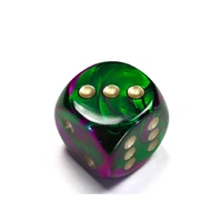 CHX DG3034 Gemini Green-Purple/gold 30mm d6 dice w/pips