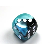 CHX DG3046 Gemini Black-Shell/white 30mm d6 dice w/pips