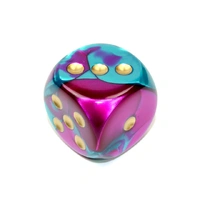 CHX DG3049 Gemini Purple-Teal/gold 30mm d6 dice w/pips