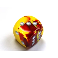 CHX DG3050 Gemini Red-Yellow/silver 30mm d6 dice w/pips