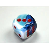 CHX DG3057 Gemini Astral Blue-White/red 30mm d6 dice w/pips