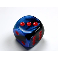 CHX DG3058 Gemini Black-Starlight/red 30mm d6 dice w/pips