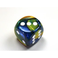 CHX DG3060 Gemini Masquerade-Yellow/white 30mm d6 dice w/pips