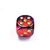 CHX DG5026 Gemini Purple-Red/gold 50mm d6 dice w/pips