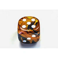 CHX DG5027 Gemini Black-Copper/white 50mm d6 dice w/pips