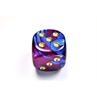 CHX DG5028 Gemini Blue-Purple/gold 50mm d6 dice w/pips