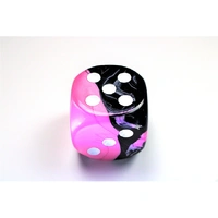 CHX DG5030 Gemini Black-Pink/white 50mm d6 dice w/pips