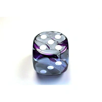 CHX DG5032 Gemini Purple-Steel/white 50mm d6 dice w/pips
