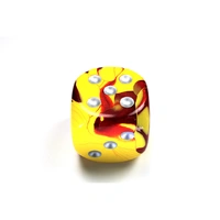 CHX DG5050 Gemini Red-Yellow/silver 50mm d6 dice w/pips