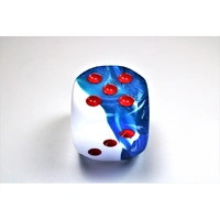 CHX DG5057 Gemini Astral Blue-White/red 50mm d6 dice w/pips