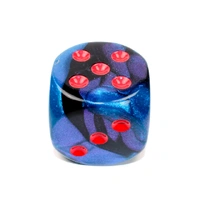 CHX DG5058 Gemini Black-Starlight/red 50mm d6 dice w/pips