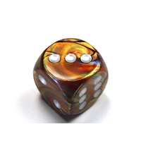 CHX DL3093 Lustrous Gold /silver 30mm d6 dice w/pips