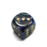 CHX DL3099 Lustrous Shadow/gold 30mm d6 dice w/pips