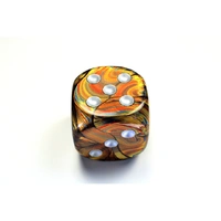 CHX DL5093 Lustrous Gold/silver 50mm d6 dice w/pips