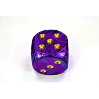 CHX DL5097 Lustrous Purple/gold 50mm d6 dice w/pips