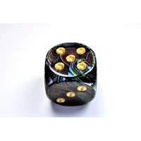 CHX DL5099 Lustrous Shadow/gold 50mm d6 dice w/pips