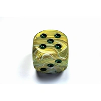 CHX DM5095 Marble Green/dark green 50mm d6 dice w/pips