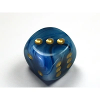 CHX DP3089 Phantom Teal/gold 30mm d6 dice w/pips
