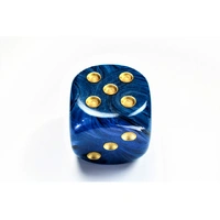 CHX DP5089 Phantom Teal/gold 50mm d6 dice w/pips