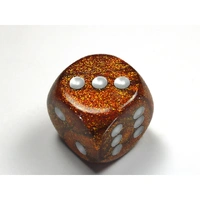 CHX DR3003 Glitter Gold/silver 30mm d6 dice w/pips