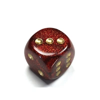CHX DR3004 Glitter Ruby/gold 30mm d6 dice w/pips