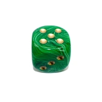 CHX DV5005 Vortex Green/gold 50mm d6 dice w/pips