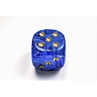CHX DV5006 Vortex Blue/gold 50mm d6 dice w/pips