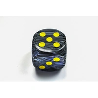 CHX DV5028 Vortex Black/yellow 50mm d6 dice w/pips